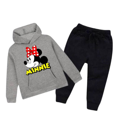 Kids Minnie Mouse Pajama Set - Cozy Fleece Hoodie & Pants