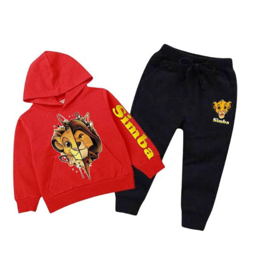 Kids The Lion King Simba Pajama Set - Fleece Hoodie & Pants (Dark Color)