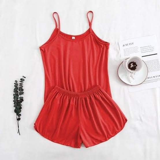 Women's Solid Color Cami and Shorts Pajama Set
