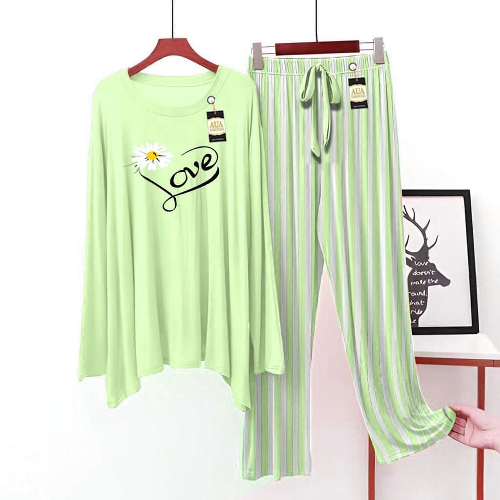 Lime Daisy Love Striped Pajama Set"