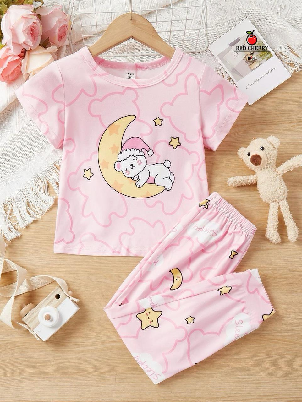 Girls' Sweet Dreams Sleeping Sheep & Moon Pajama Set