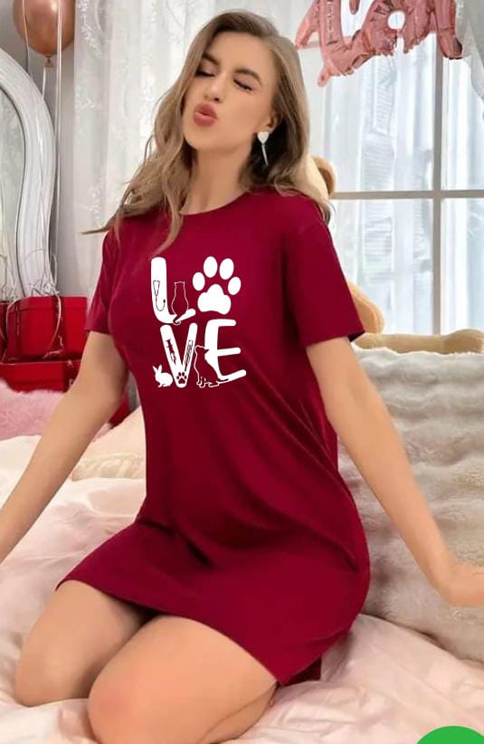 "LOVE" Pet & Vet Themed Graphic Nightgown