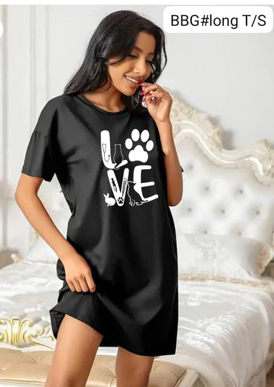 "LOVE" Pet & Vet Themed Graphic Nightgown