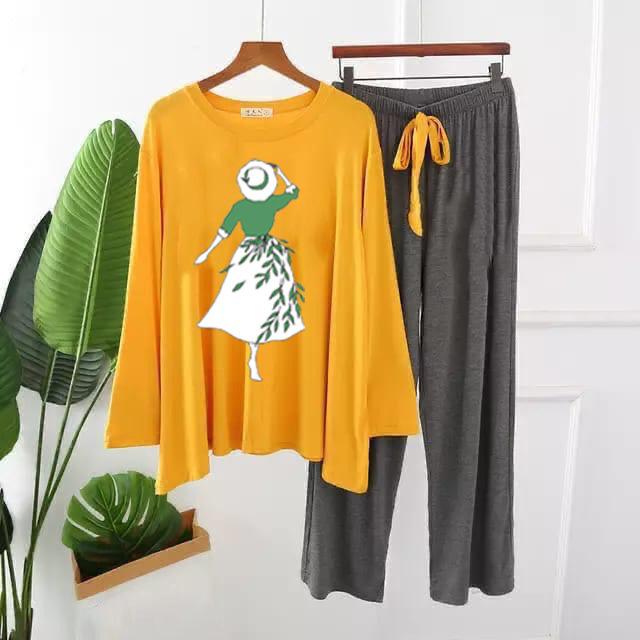Artistic Fashion Graphic Pajama Set