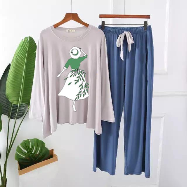 Artistic Fashion Graphic Pajama Set