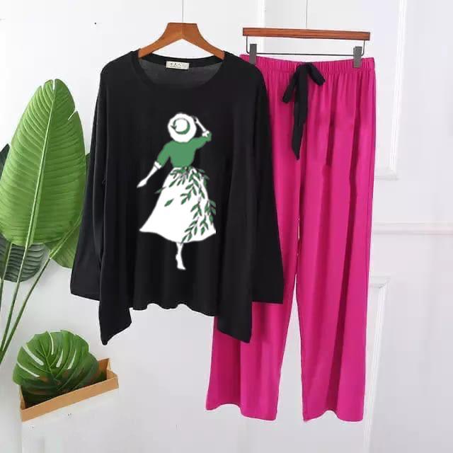 Artistic Fashion Graphic Pajama Set