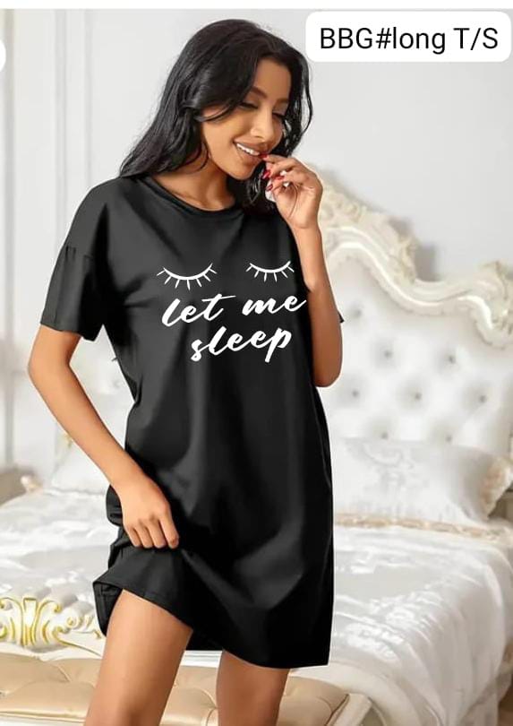 Playful "Let Me Sleep" Graphic Night Shirt