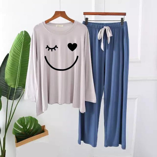 Minimalist Wink & Heart Face Pajama Set