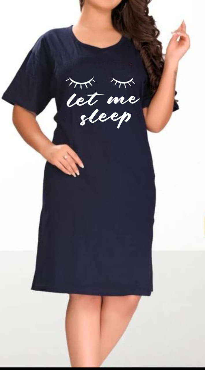Playful "Let Me Sleep" Graphic Night Shirt
