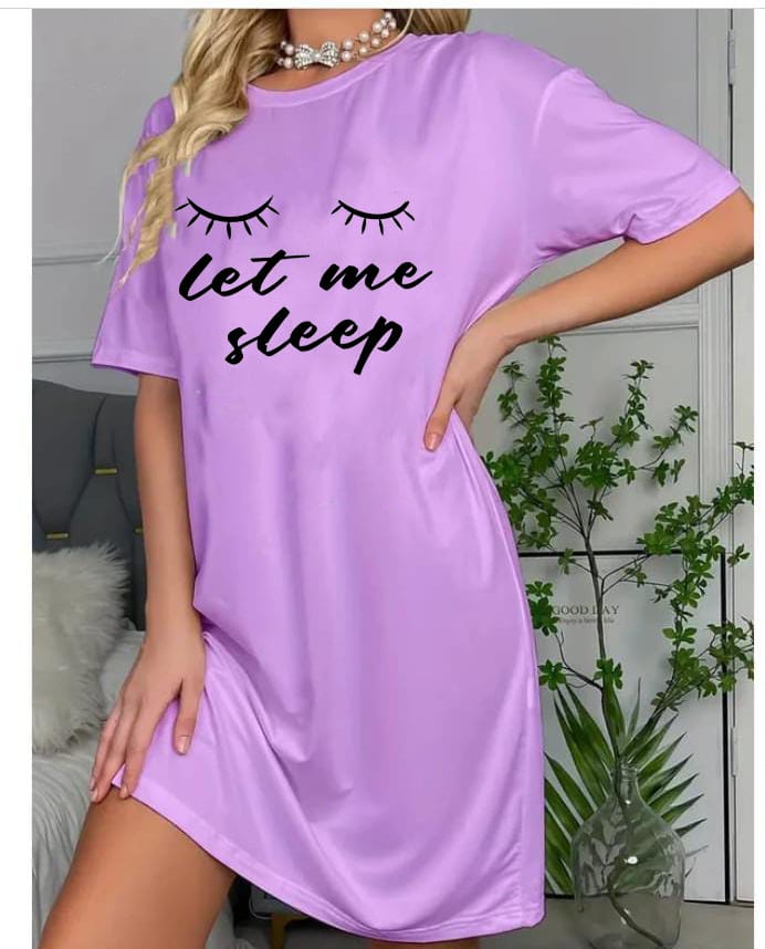 Playful "Let Me Sleep" Graphic Night Shirt