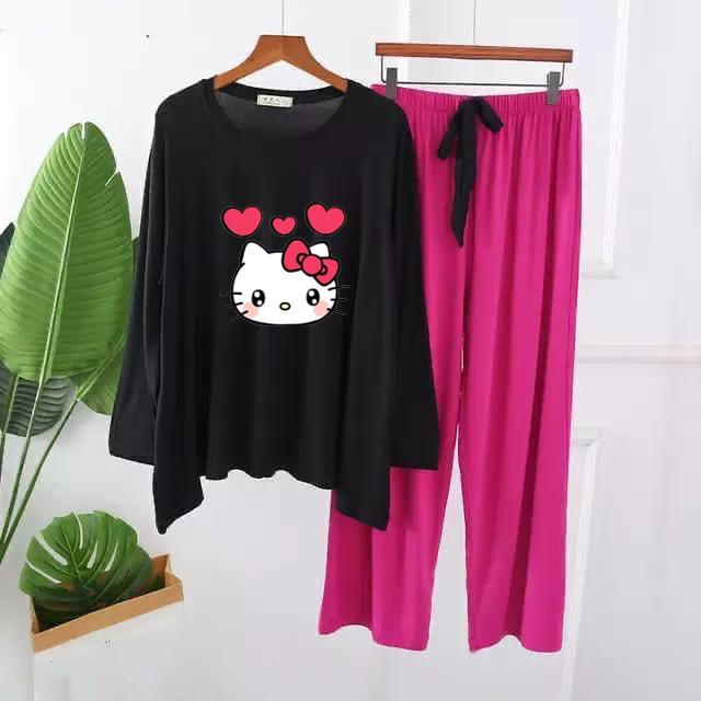 Adorable Hello Kitty Graphic Pajama Set
