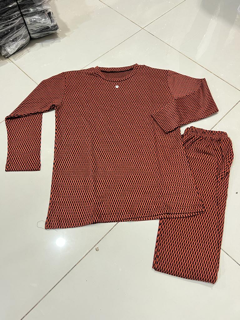 Women's Geometric Print Long-Sleeve Pajama Set