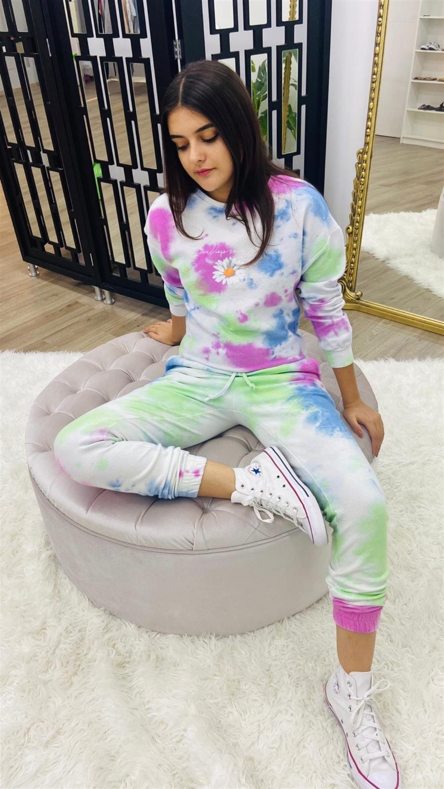 Women's Tie-Dye Fleece Tracksuit - Comfortable & Stylish Loungewear Set