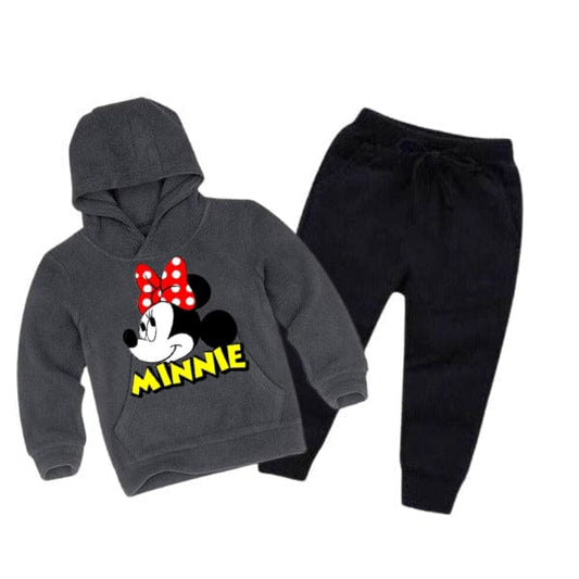 Kids Minnie Mouse Pajama Set - Cozy Fleece Hoodie & Pants