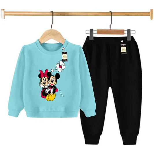 Mickey & Minnie Mouse Kids Fleece Tracksuit - Sky Blue