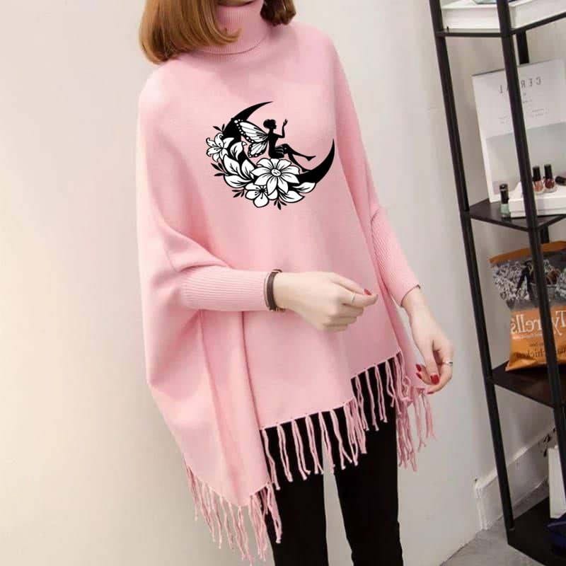 Fairy Moon Printed Poncho For Women