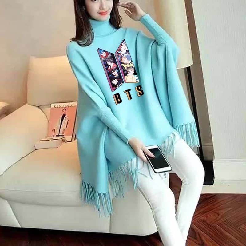 BTS Printed Poncho For Women